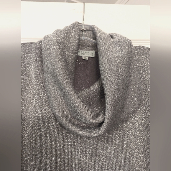 Joseph A. Cowl Neck oversized shimmer metallic long sleeve Sweater pullover XL - Picture 5 of 8